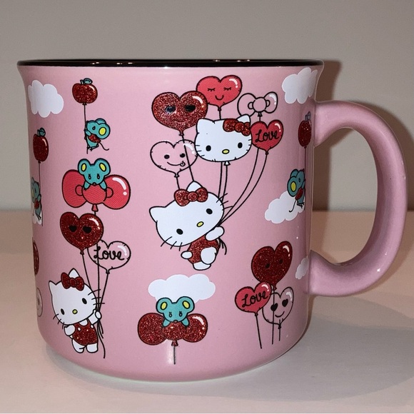 Hello Kitty Valentines Day Pastel Pink Ceramic Mug Sanrio Kawaii Cat Cup Gift - Picture 11 of 13